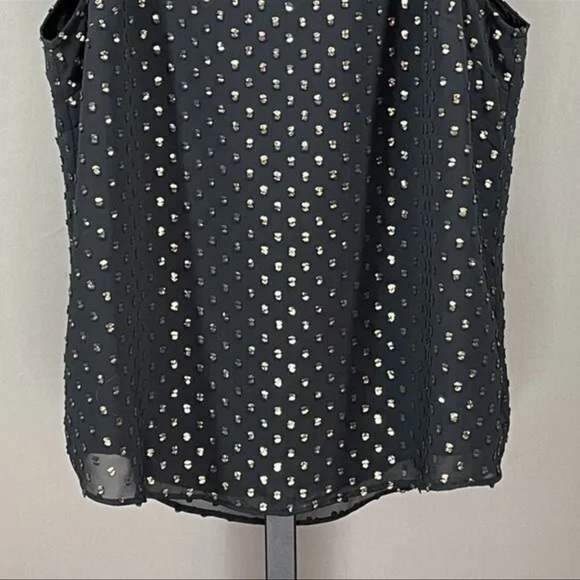 NEW! J CREW BLACK & GOLD DOT BLOUSE TOP! WOMENS SMALL! - Picture 3 of 5